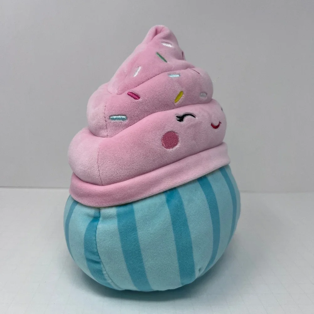 Squishmallows Deidre Cupcake 8 inch Pink Blue Sprinkles Foodie Plush‎ Toy